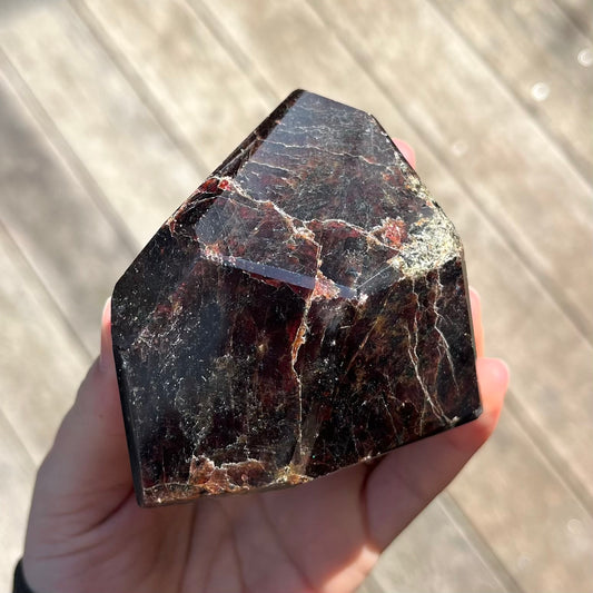 Garnet Faceted Point Crystal - Energising, Protective, Passionate