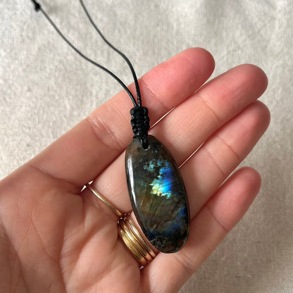 Labradorite Oval Medium Pendant - ONE OF A KIND