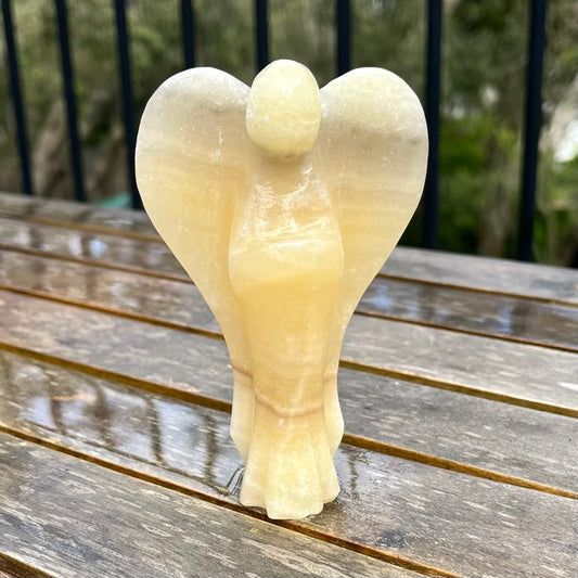 Yellow Calcite Medium Angel Crystal - Confidence, Positivity, Guidance