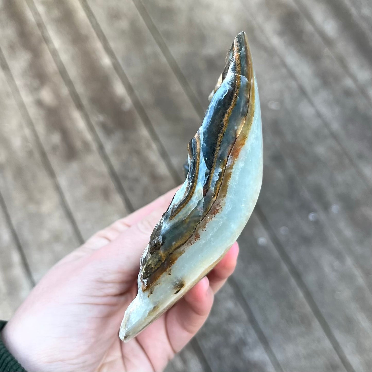 Blue Onyx Medium Rough Crystal Bowl - Calm, Peace, Grounding