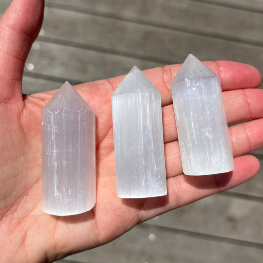 Selenite Small Point Crystal - High Vibe, Protection, Spiritual Connection