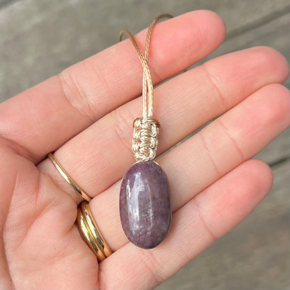 Ruby Woven Oval Pendant #2 - ONE OF A KIND