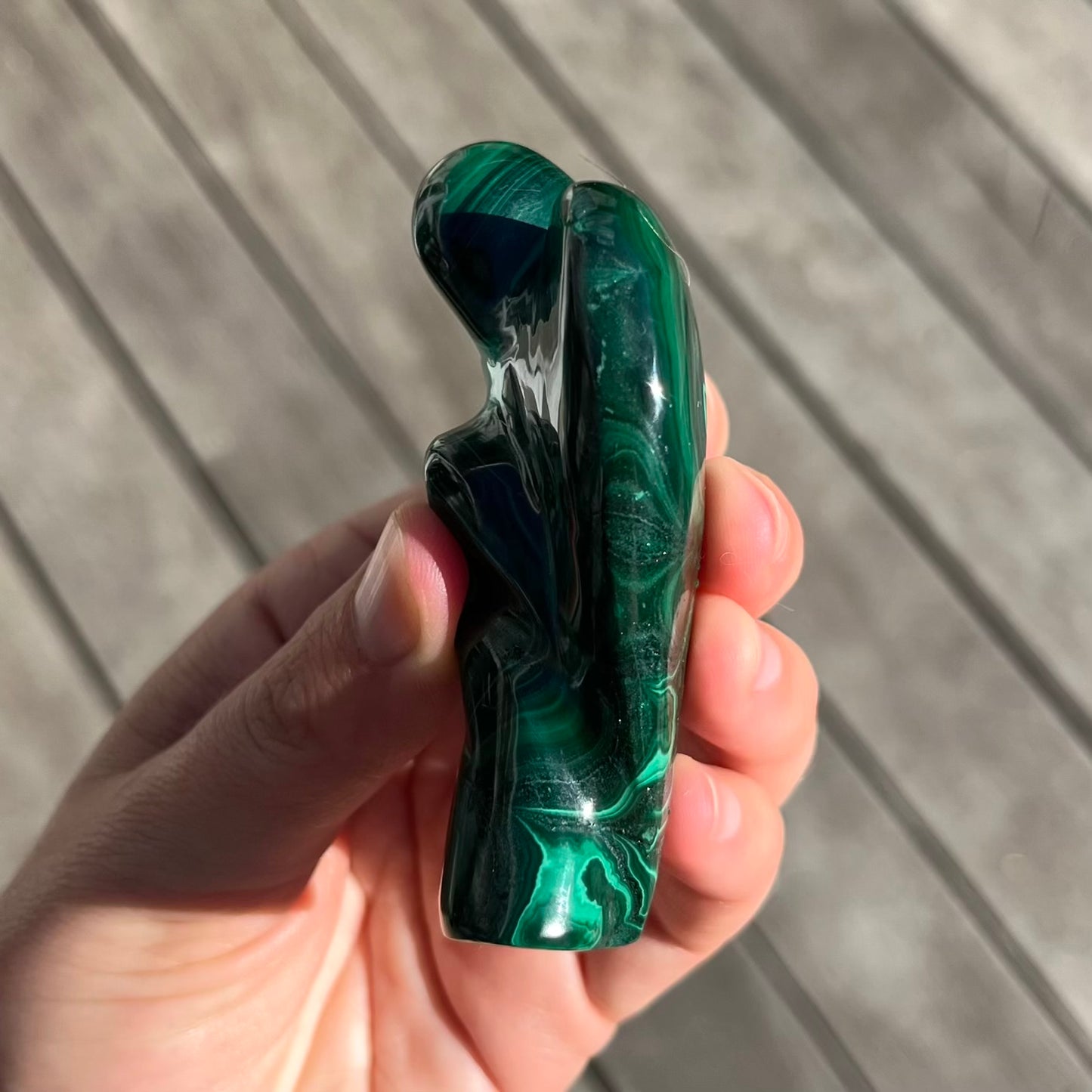 Malachite Medium Angel Crystal - Transformation, Protection, Healing