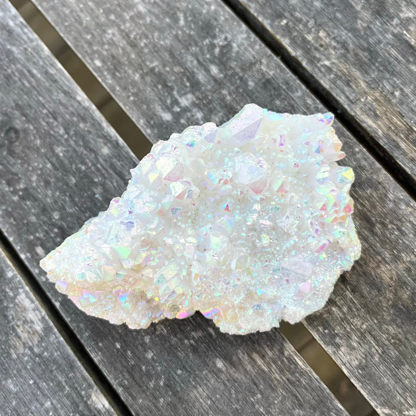 Angel Aura Quartz Medium Cluster Crystal - Joy, High-Vibe