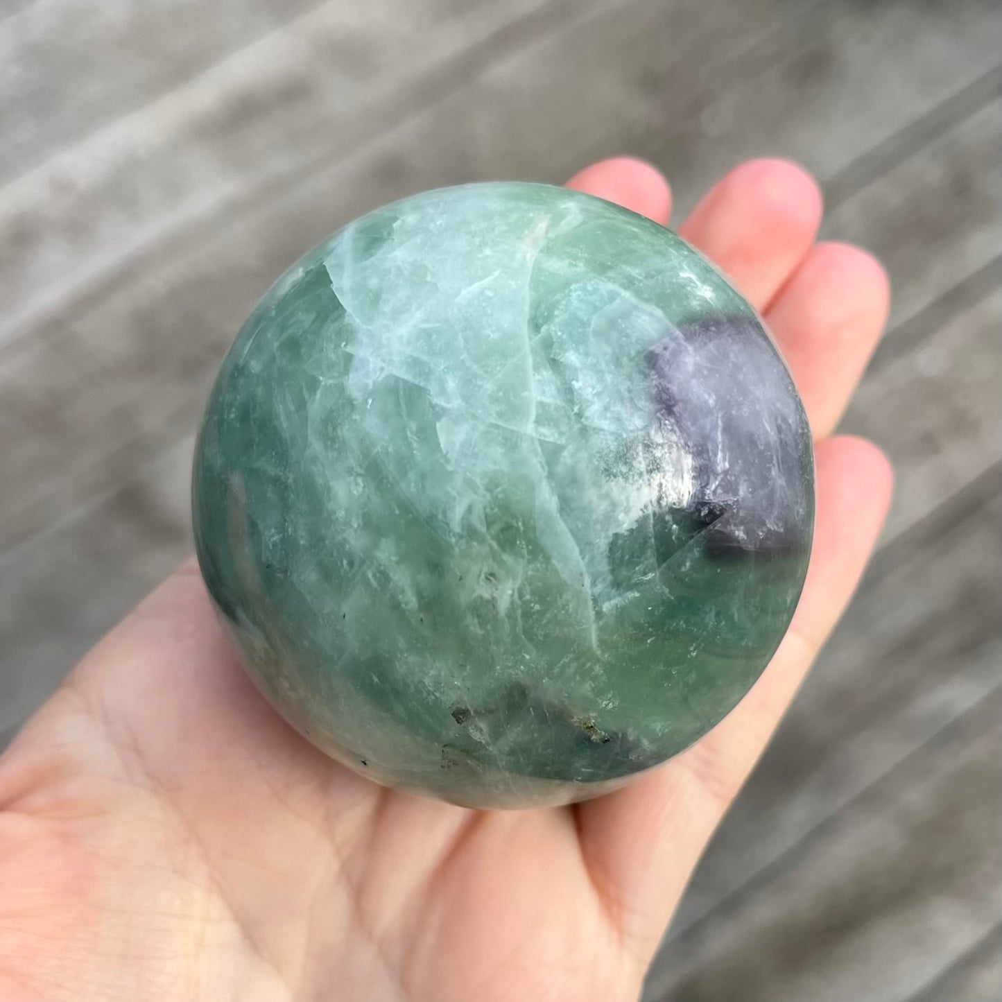 Fluorite Medium Sphere Crystal - Calm, Cleansing, Harmony