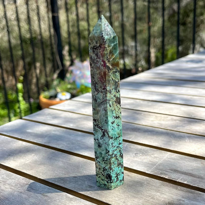 African Turquoise Medium Tower Crystal - Protective, Mystical, Transformative