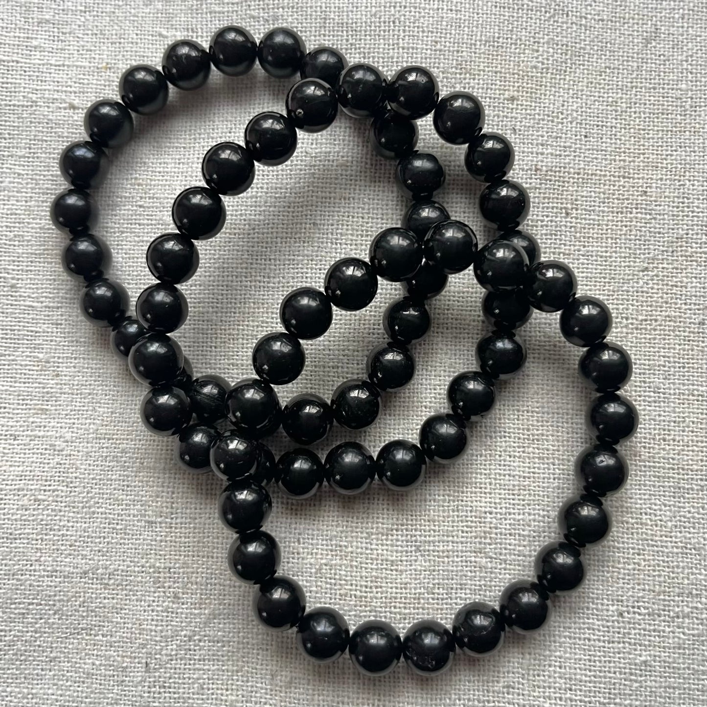 Black Jet 8mm Beaded Bracelet - Safety