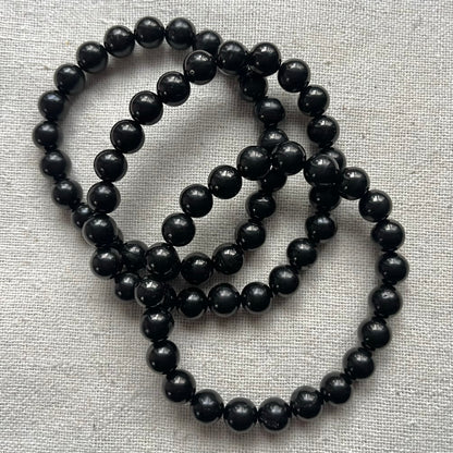 Black Jet 8mm Beaded Bracelet - Safety