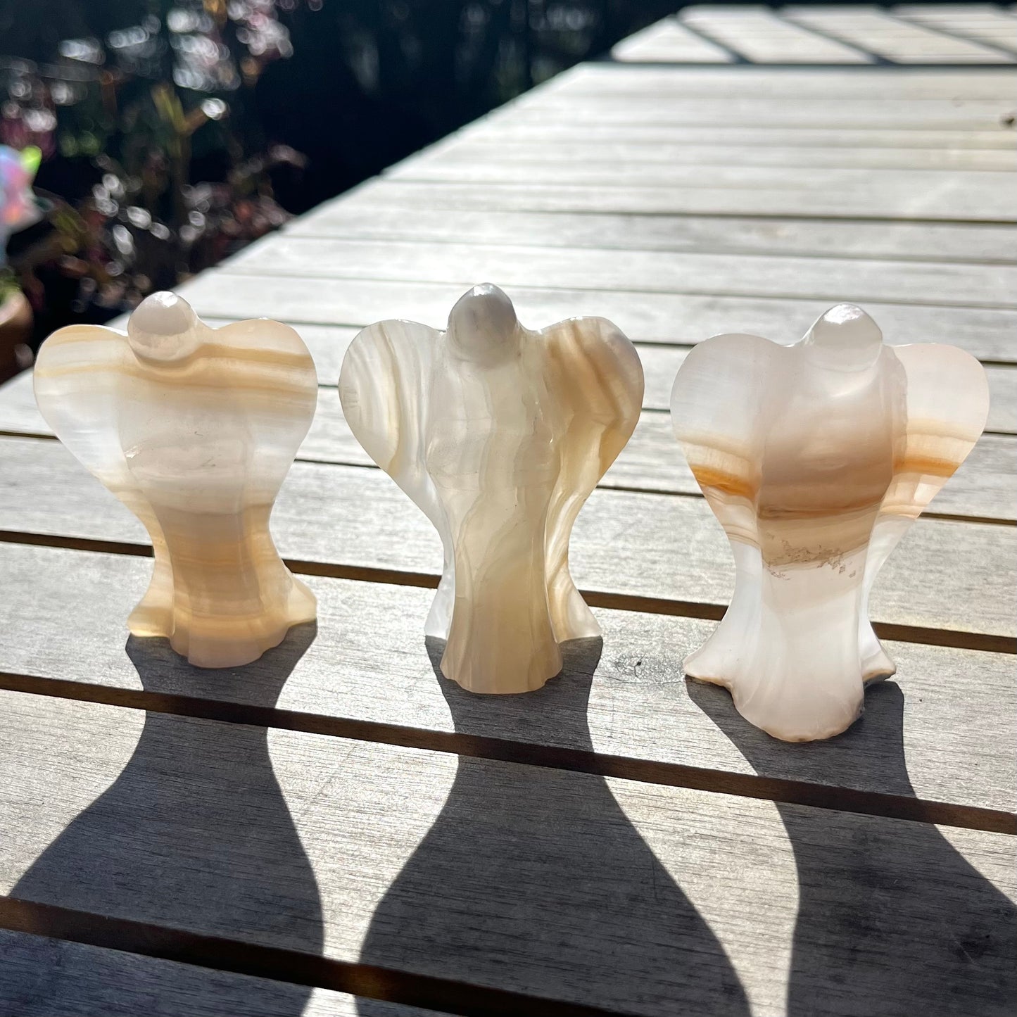 Amber Onyx Medium Angel Crystal - Grounding, Comforting, Protective