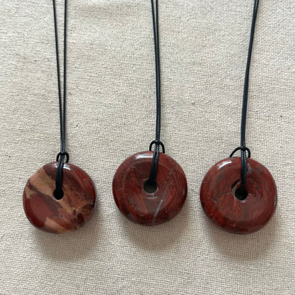 Circle of Light Pendant - Red Jasper
