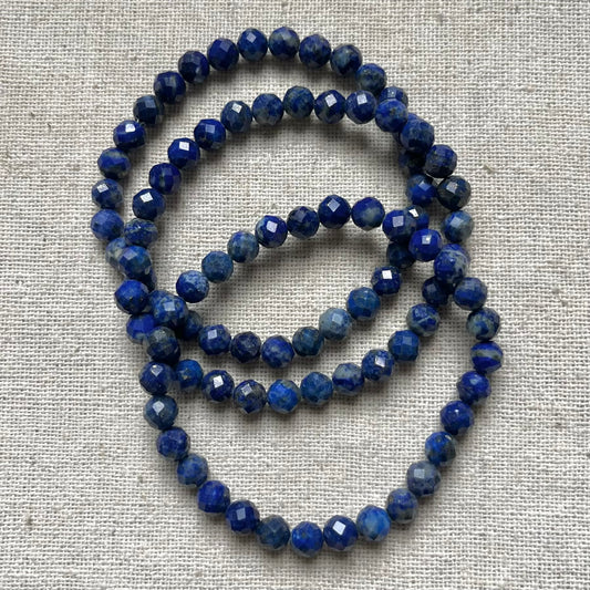 Lapis Lazuli 6mm Facet Beaded Bracelet - Inner Truth