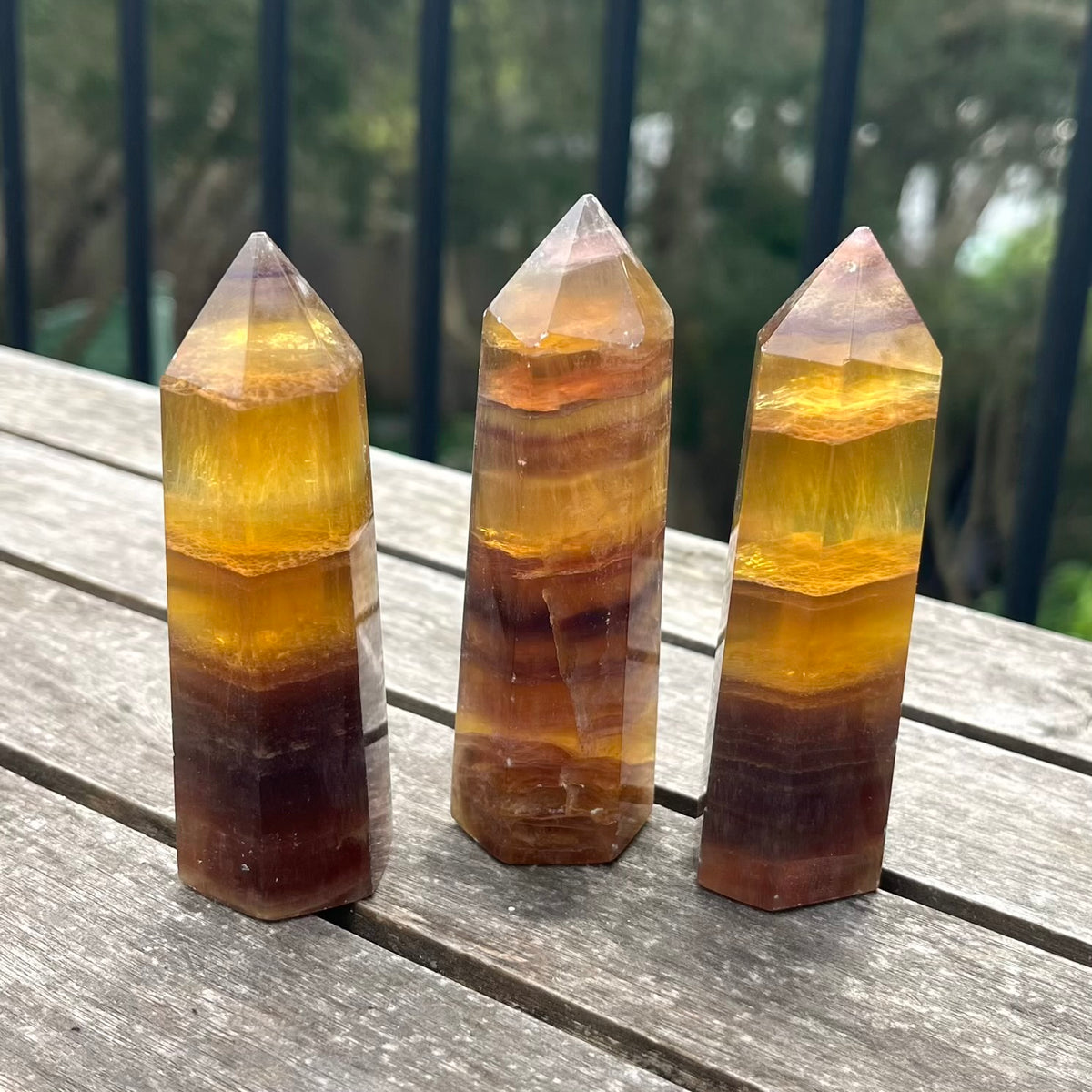 Golden Fluorite Medium Point Crystal - Clarity, Confidence, Focus