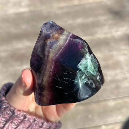 Fluorite Medium Flame Tower Crystal - Vibrant, Clarifying, Uplifting
