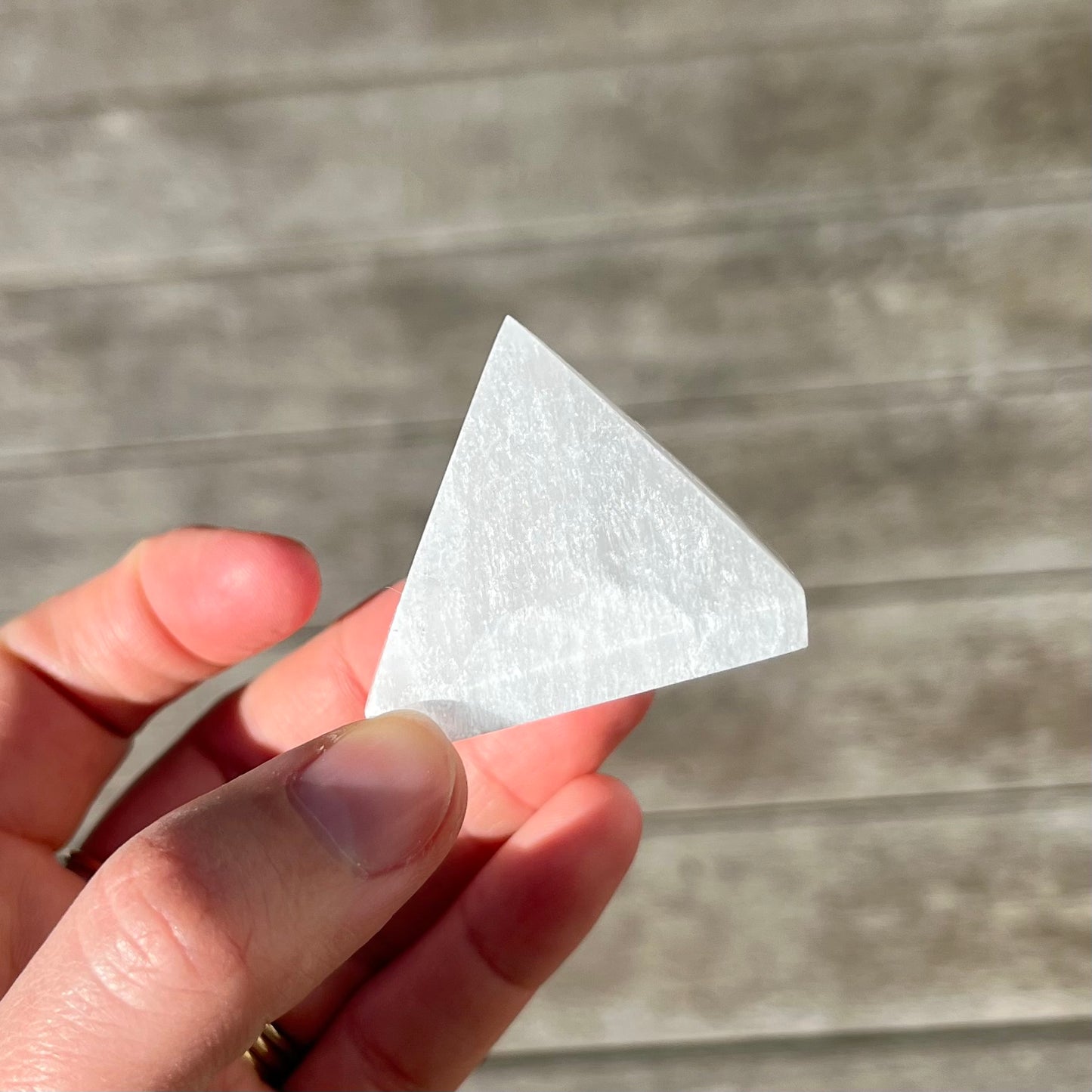 Selenite Small Pyramid Crystal - High Vibe, Protection, Spiritual Connection