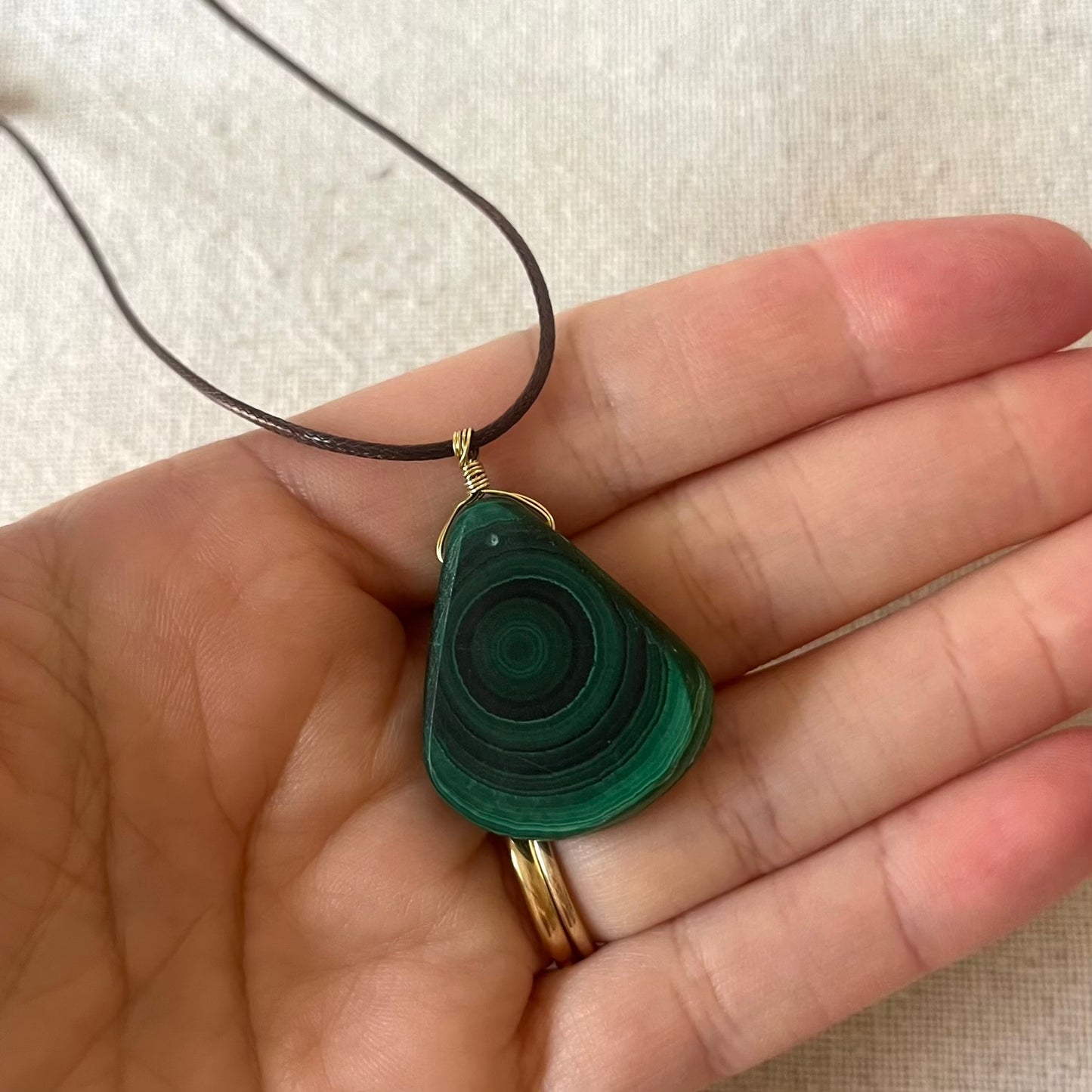 Malachite Swirl Pendant - ONE OF A KIND