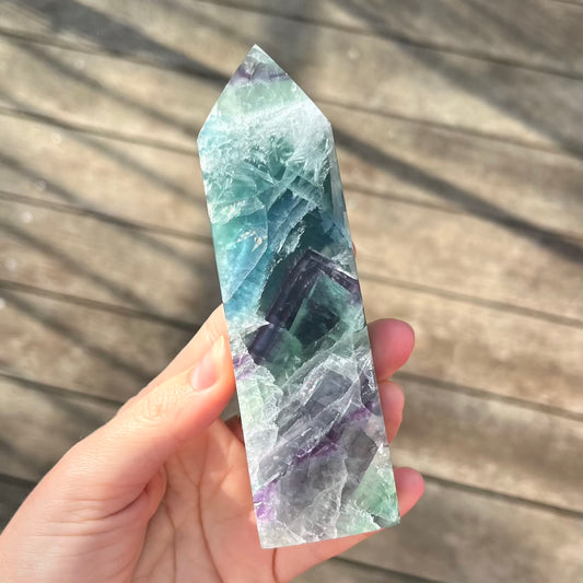 Candy Fluorite Large Tower Crystal - Vibrant, Clarifying, Uplifting