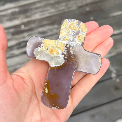 Agate Large Cross Crystal - Grounding, Harmonising, Protective