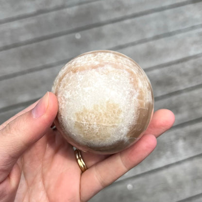 Amber Calcite Medium Sphere Crystal - Warm, Uplifting, Calming