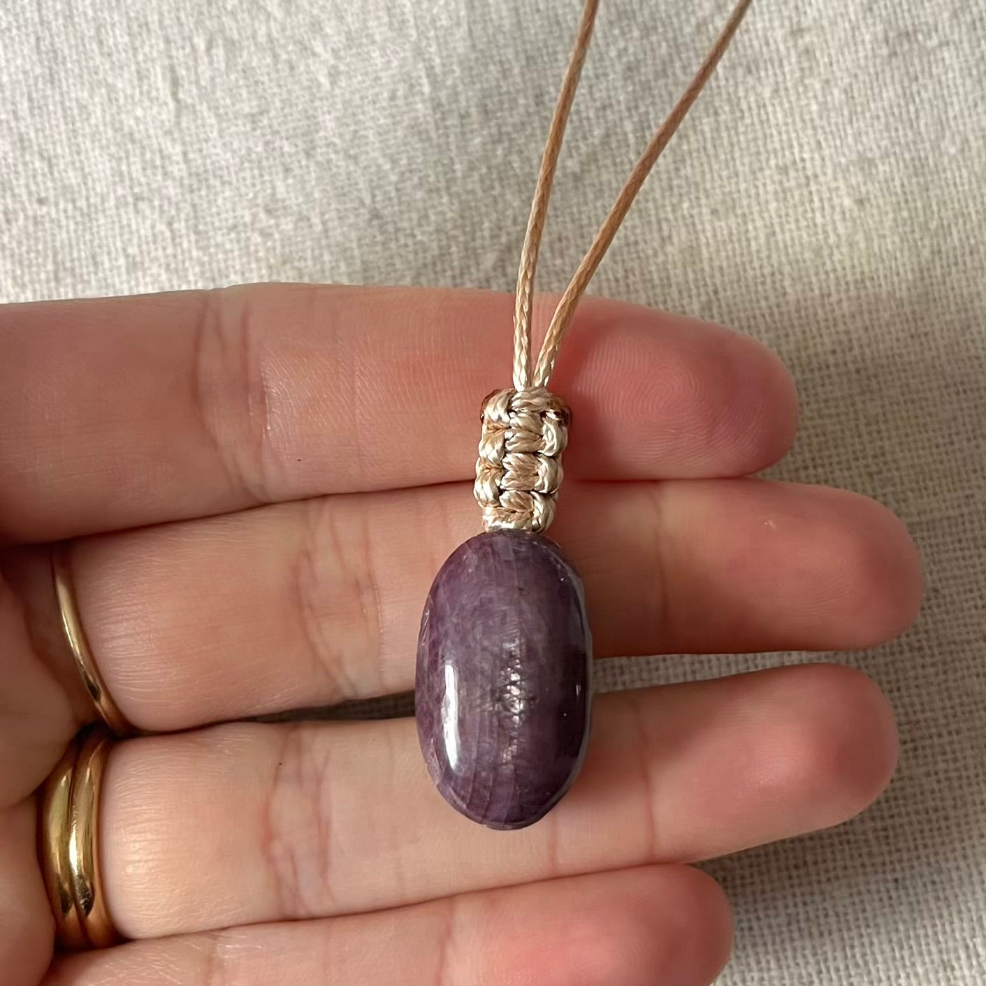 Ruby Woven Oval Pendant #2 - ONE OF A KIND