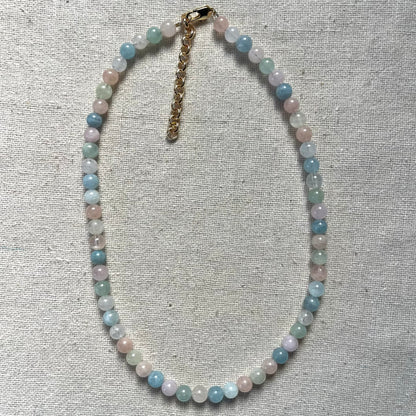 Morganite 6mm Beaded Necklace - Divine Love