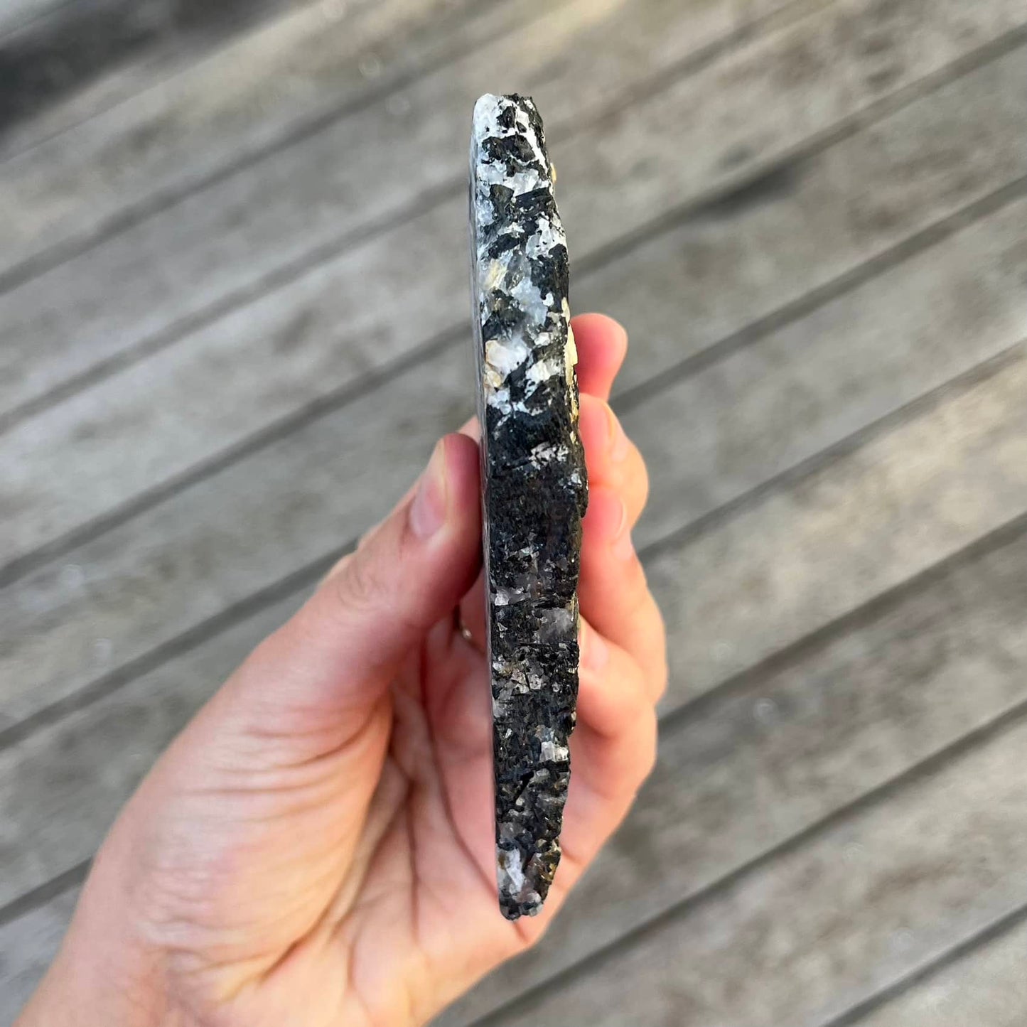Tourmaline in Quartz Crystal Slab
