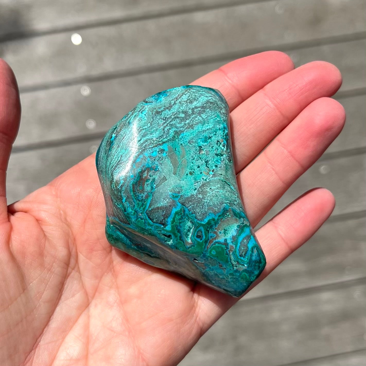 Malachite Chrysocolla Small Polished Crystal - Empowerment, Healing, Balance