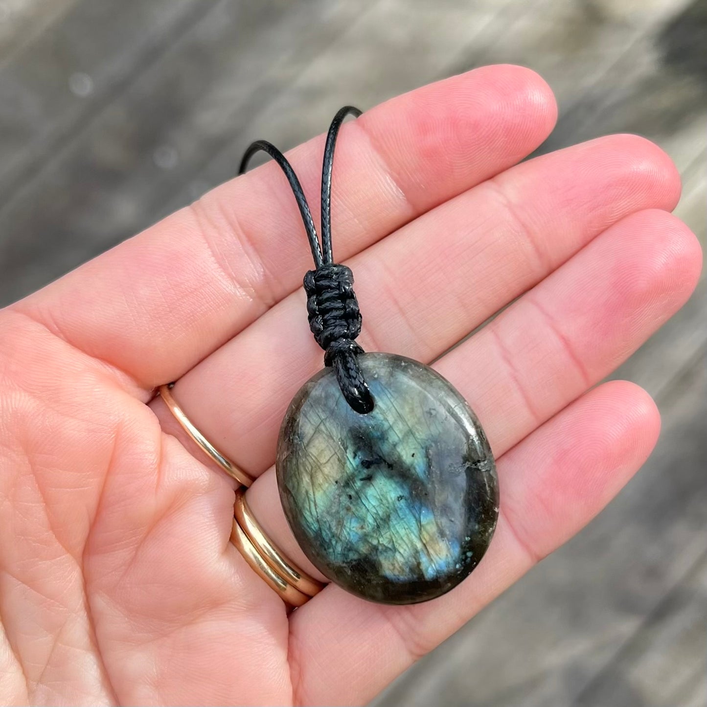 Labradorite Oval Small Pendant - ONE OF A KIND