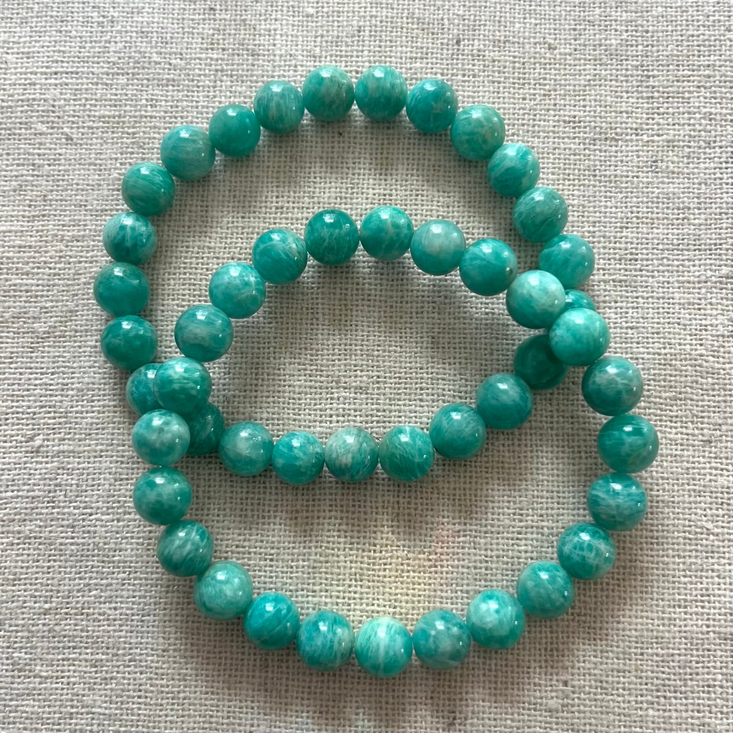 Peruvian Amazonite 8mm Beaded Bracelet - Peace