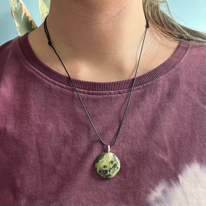 Serpentine Cabochon Pendant - ONE OF A KIND