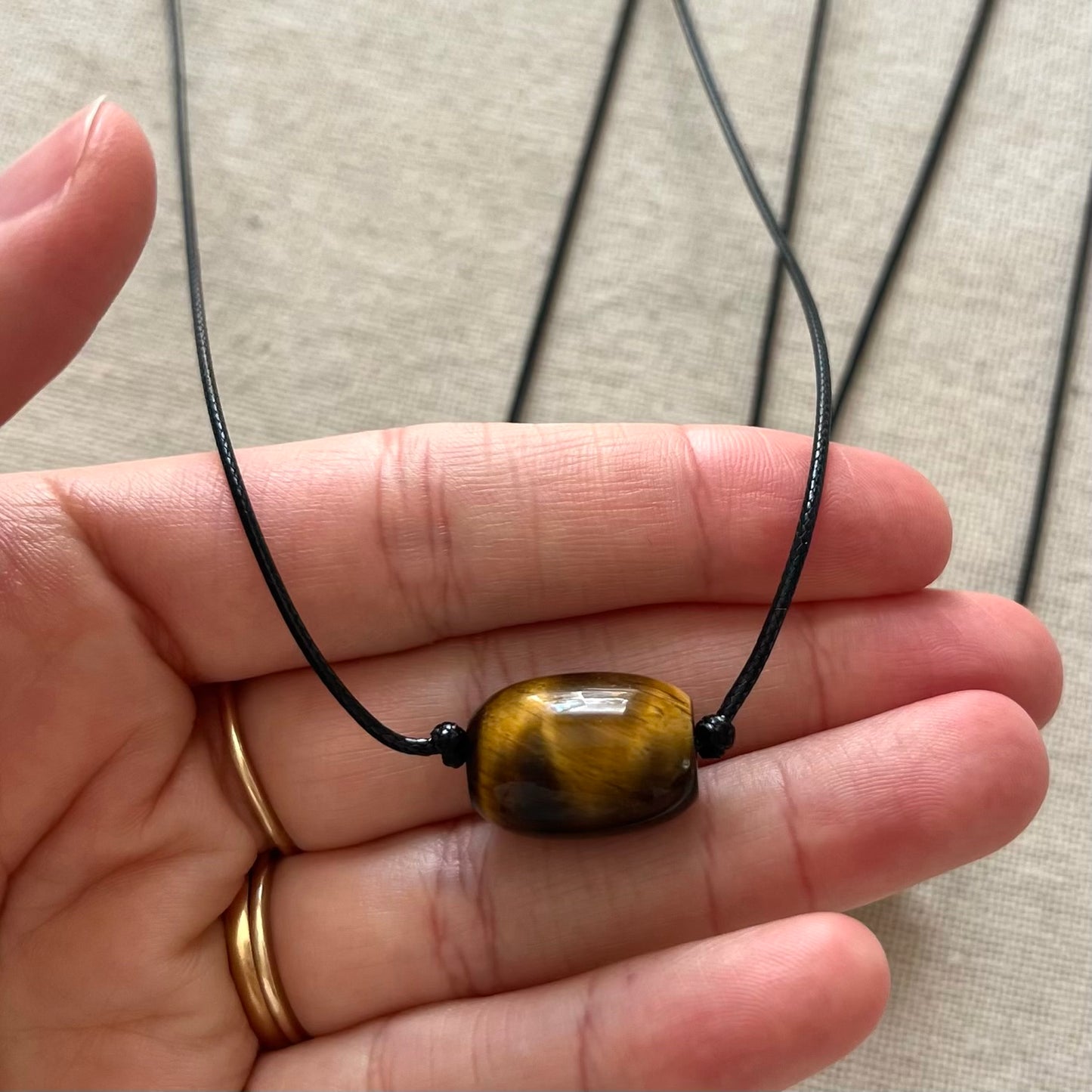 Barrel Pendant - Tiger Eye