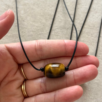 Barrel Pendant - Tiger Eye