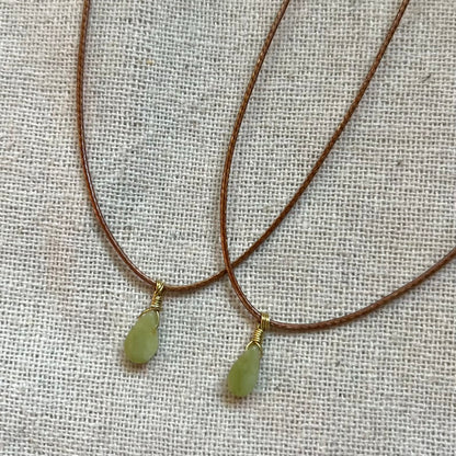 Mini Teardrop Pendant - Jade