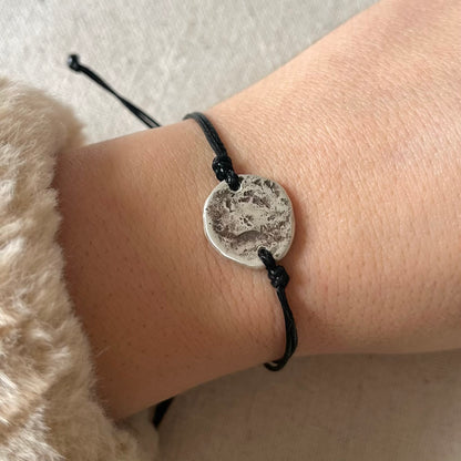 Pure Silver Oval Cord Bracelet #1 - Energetic Balance