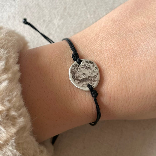 Pure Silver Oval Cord Bracelet #1 - Energetic Balance