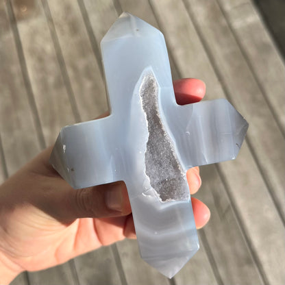 Agate XL Cross Crystal - Grounding, Harmonising, Protective