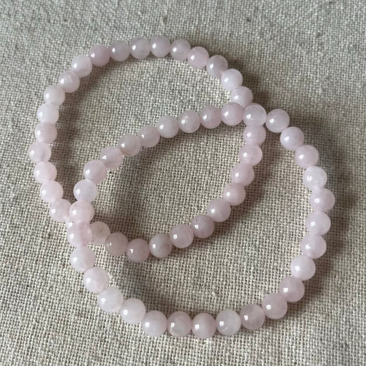 Rose Quartz 6mm Beaded Bracelet - Love