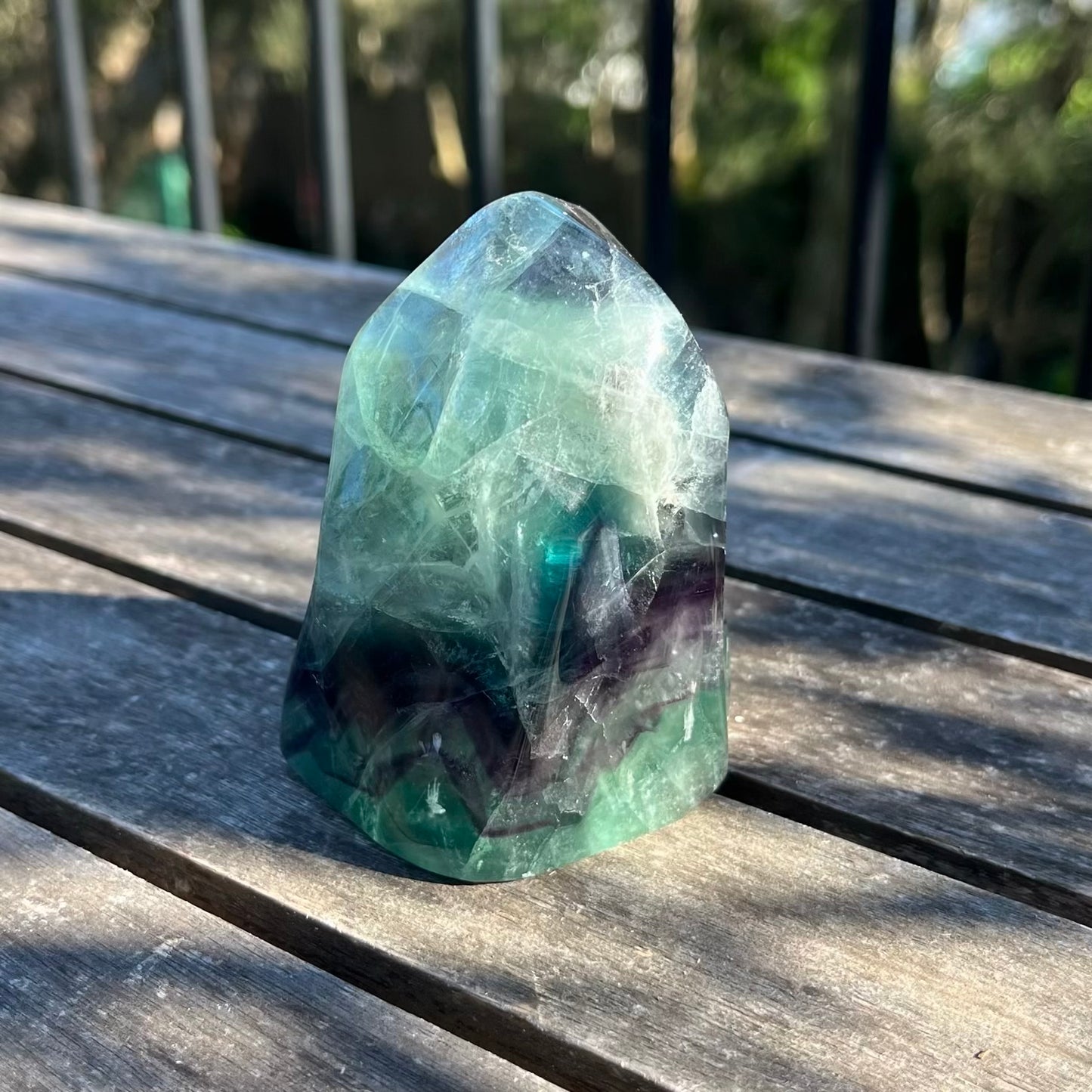 Fluorite Medium Flame Tower Crystal - Vibrant, Clarifying, Uplifting