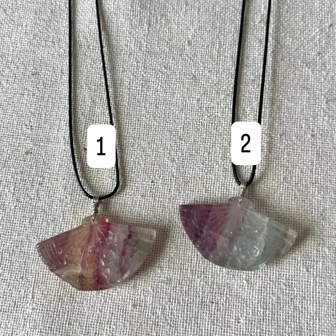 Fluorite Fan Pendant - ONE OF A KIND