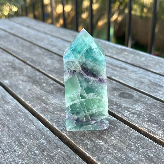 Candy Fluorite Small Tower Crystal - Vibrant, Clarifying, Uplifting