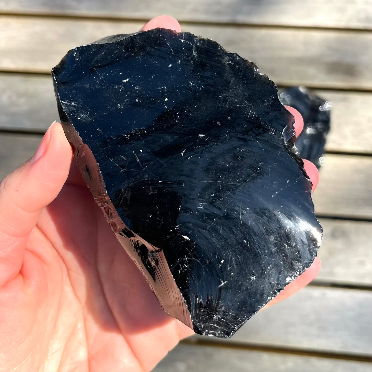 Black Obsidian Medium Raw Crystal - Protection, Grounding, Power