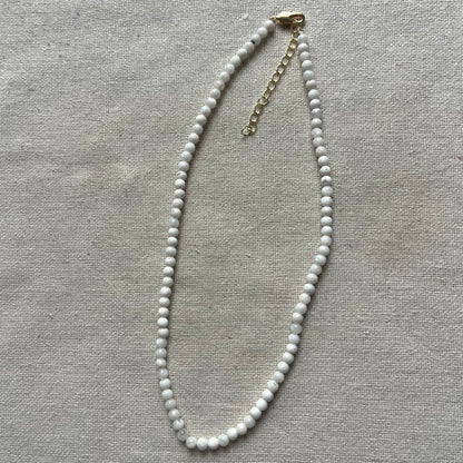 Moonstone 4mm Beaded Necklace - Intuition