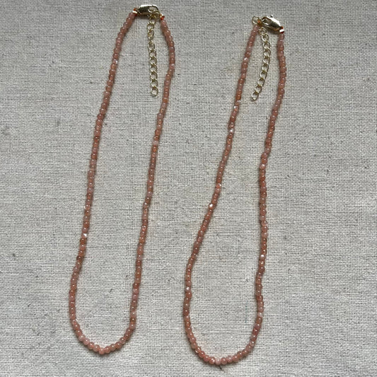 Sunstone 3mm Beaded Necklace - Joy