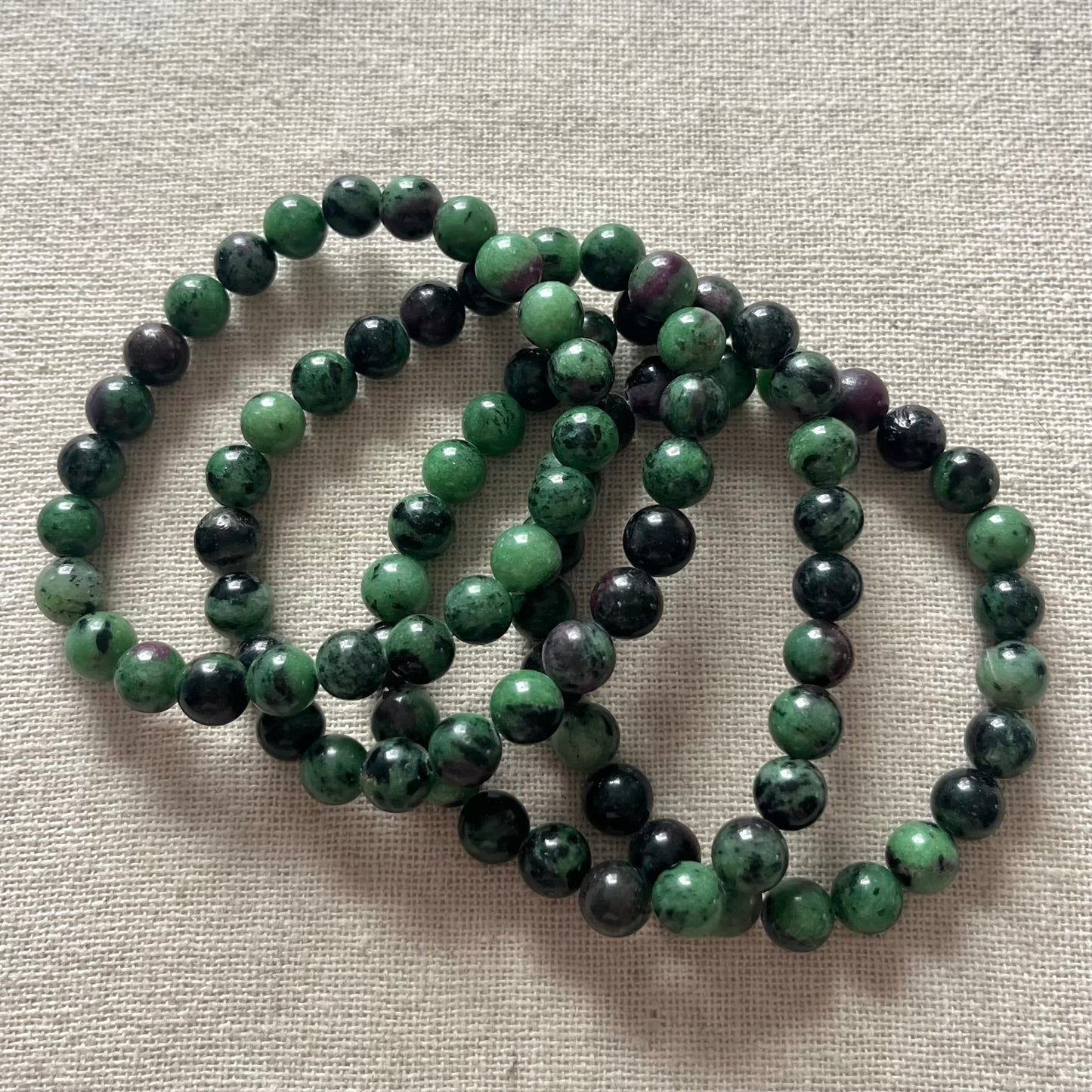 Ruby Zoisite 8mm Beaded Bracelet - Vitality