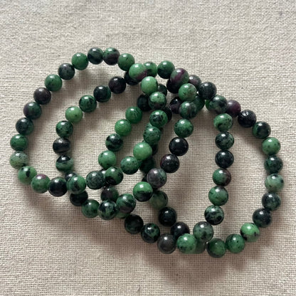 Ruby Zoisite 8mm Beaded Bracelet - Vitality