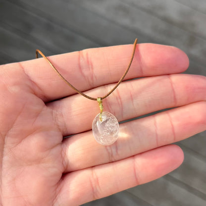 Clear Quartz Cabochon Pendant - ONE OF A KIND