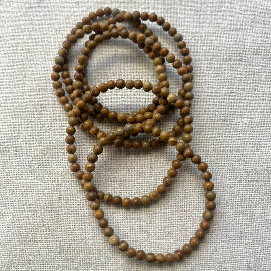 Woodgrain Jasper 4mm Beaded Bracelet - Stability