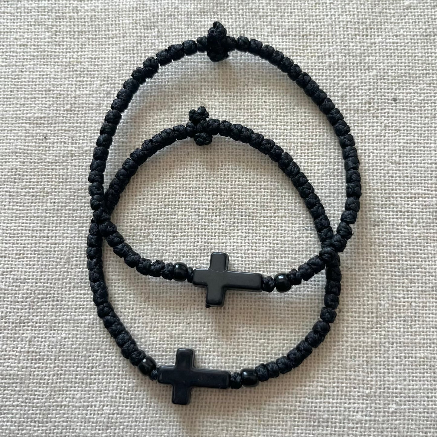 Komboskini Black Cross Bracelet - Black