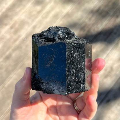 Black Tourmaline Large Raw Crystal - Protection