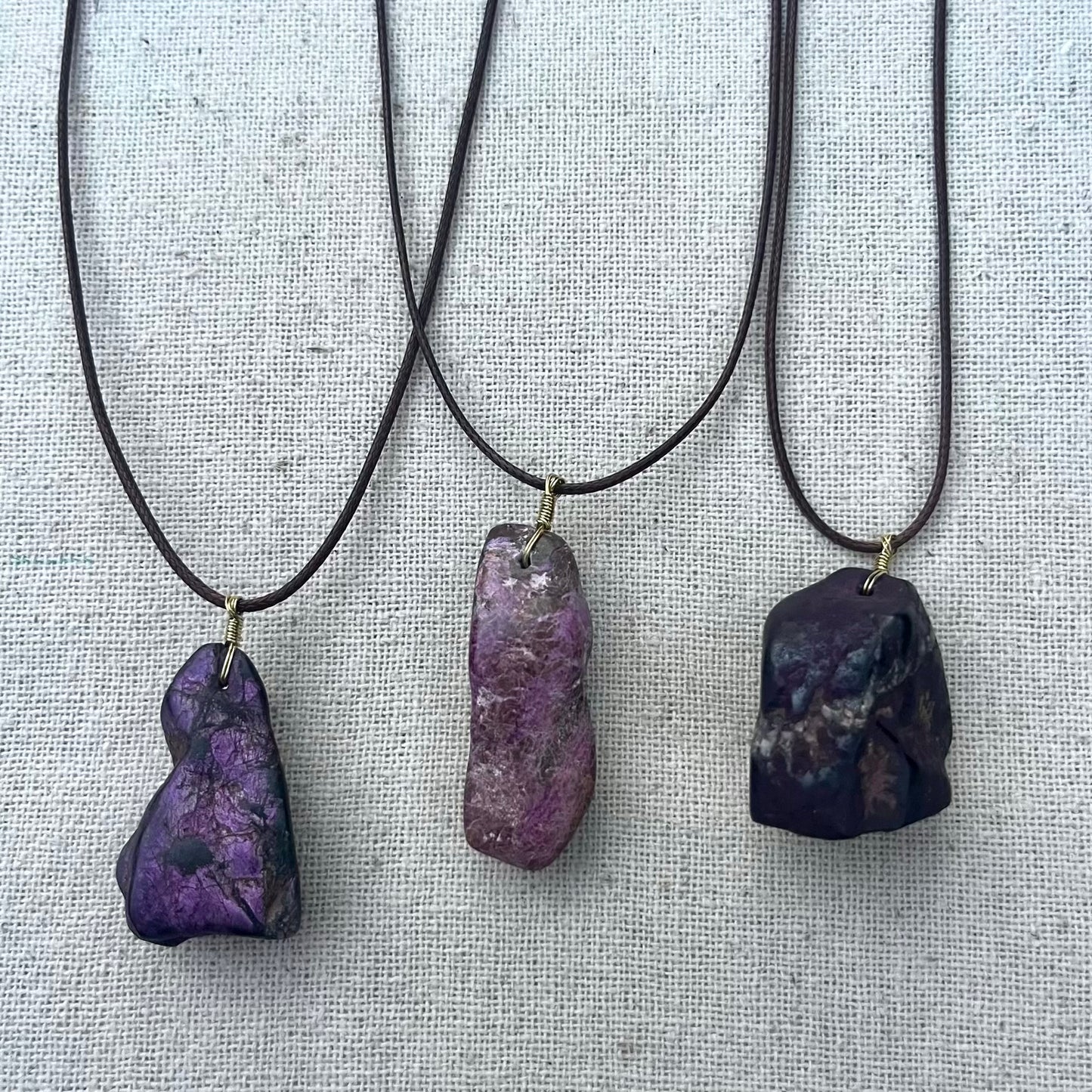 Purperite Raw Pendant - ONE OF A KIND