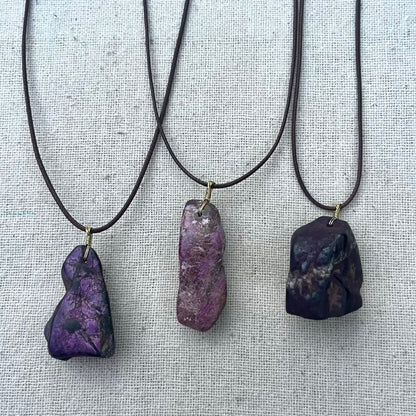 Purperite Raw Pendant - ONE OF A KIND